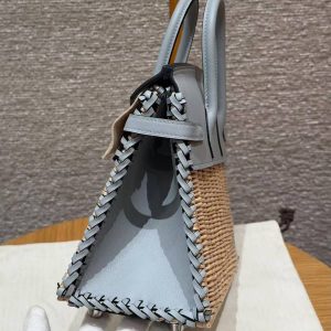 Hermes Birkin Picnic 25 Bag Handmade In Swift Leather Silver Hardware 8U Blue Glacier - Image 17