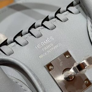 Hermes Birkin Picnic 25 Bag Handmade In Swift Leather Silver Hardware 8U Blue Glacier - Image 13