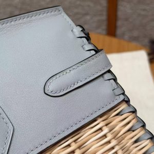 Hermes Birkin Picnic 25 Bag Handmade In Swift Leather Silver Hardware 8U Blue Glacier - Image 5