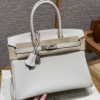 Hermes Birkin Touch 30 Bag Handmade In Togo Calfskin Leather And Matte Alligator Imported Leather Silver Hardware 8L Beton