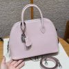 Hermes Bolide 1923 25 Bag Handmade In Chèvre Goatskin Leather Silver Hardware 09 Mauve Pale