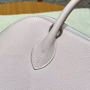 Hermes Bolide 1923 25 Bag Handmade In Chèvre Goatskin Leather Silver Hardware 09 Mauve Pale - Image 9