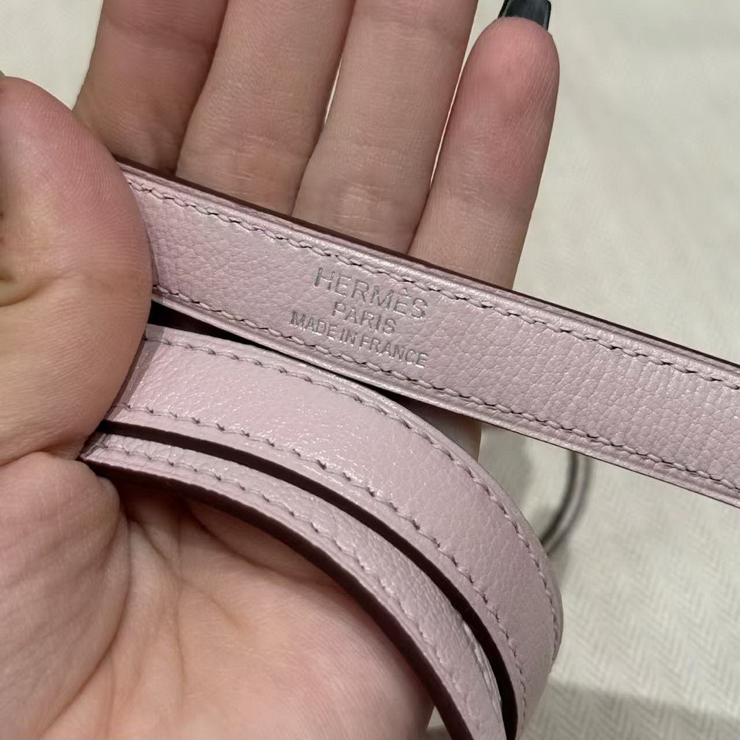 Hermes Bolide 1923 25 Bag Handmade In Chèvre Goatskin Leather Silver Hardware 09 Mauve Pale - Image 4