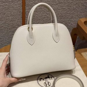 Hermes Bolide 1923 25 Bag Handmade In Epsom Calfskin Leather Gold Hardware 10 Craie - Image 2