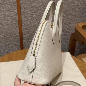 Hermes Bolide 1923 25 Bag Handmade In Epsom Calfskin Leather Gold Hardware 10 Craie - Image 16