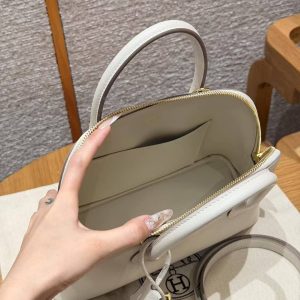 Hermes Bolide 1923 25 Bag Handmade In Epsom Calfskin Leather Gold Hardware 10 Craie - Image 14