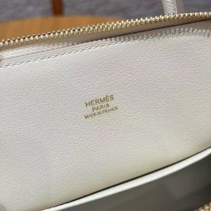 Hermes Bolide 1923 25 Bag Handmade In Epsom Calfskin Leather Gold Hardware 10 Craie - Image 13