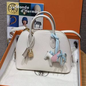 Hermes Bolide 1923 25 Bag Handmade In Epsom Calfskin Leather Gold Hardware 10 Craie - Image 9