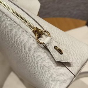 Hermes Bolide 1923 25 Bag Handmade In Epsom Calfskin Leather Gold Hardware 10 Craie - Image 6