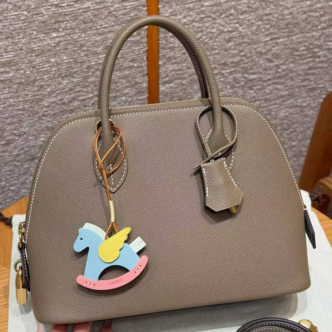 Hermes Bolide 1923 25 Bag Handmade In Epsom Calfskin Leather Gold Hardware 18 Etoupe