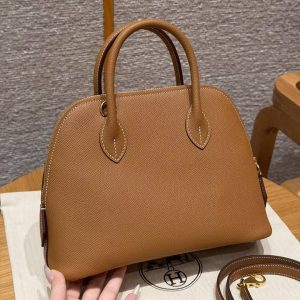 Hermes Bolide 1923 25 Bag Handmade In Epsom Calfskin Leather Gold Hardware 37 Gold - Image 15