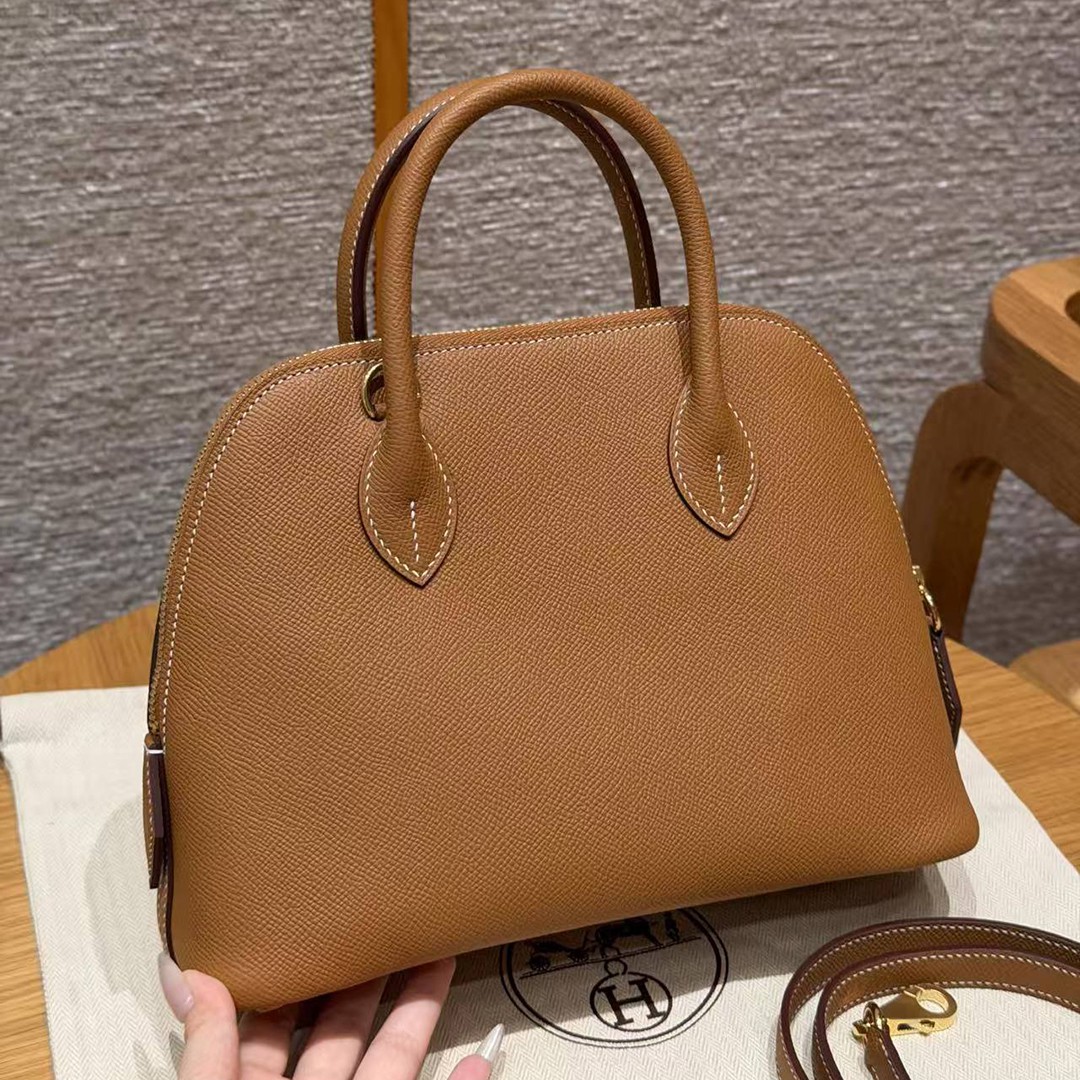 Hermes Bolide 1923 25 Bag Handmade In Epsom Calfskin Leather Gold Hardware 37 Gold - Image 15