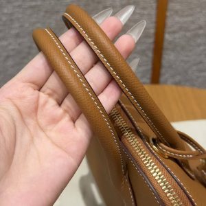 Hermes Bolide 1923 25 Bag Handmade In Epsom Calfskin Leather Gold Hardware 37 Gold - Image 12