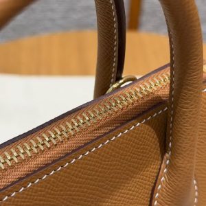 Hermes Bolide 1923 25 Bag Handmade In Epsom Calfskin Leather Gold Hardware 37 Gold - Image 9