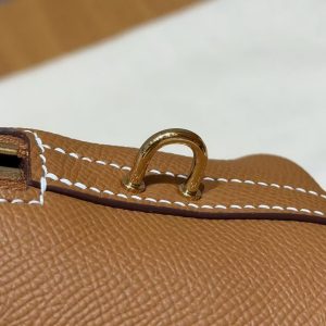 Hermes Bolide 1923 25 Bag Handmade In Epsom Calfskin Leather Gold Hardware 37 Gold - Image 8