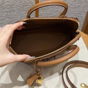 Hermes Bolide 1923 25 Bag Handmade In Epsom Calfskin Leather Gold Hardware 37 Gold - Image 7