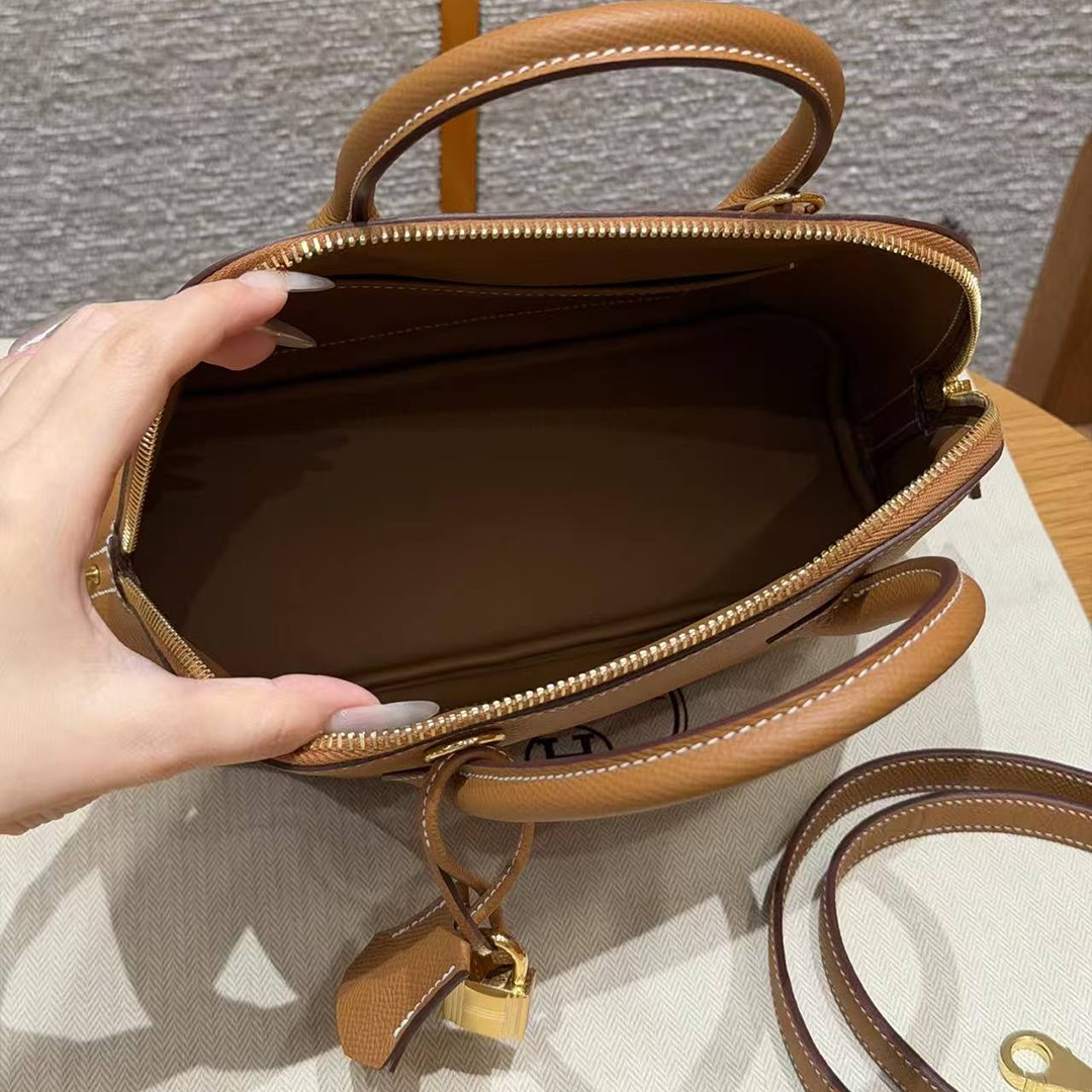 Hermes Bolide 1923 25 Bag Handmade In Epsom Calfskin Leather Gold Hardware 37 Gold - Image 7
