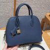 Hermes Bolide 1923 25 Bag Handmade In Epsom Calfskin Leather Gold Hardware 7U Blue Navy