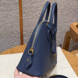 Hermes Bolide 1923 25 Bag Handmade In Epsom Calfskin Leather Gold Hardware 7U Blue Navy - Image 16