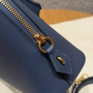 Hermes Bolide 1923 25 Bag Handmade In Epsom Calfskin Leather Gold Hardware 7U Blue Navy - Image 10