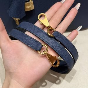 Hermes Bolide 1923 25 Bag Handmade In Epsom Calfskin Leather Gold Hardware 7U Blue Navy - Image 7