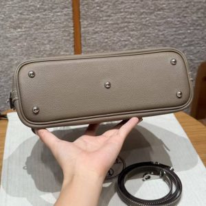 Hermes Bolide 1923 25 Bag Handmade In Epsom Calfskin Leather Silver Hardware 18 Etoupe - Image 12