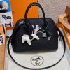 Hermes Bolide 1923 25 Bag Handmade In Epsom Calfskin Leather Silver Hardware 89 Noir