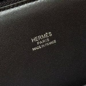 Hermes Bolide 1923 25 Bag Handmade In Epsom Calfskin Leather Silver Hardware 89 Noir - Image 14