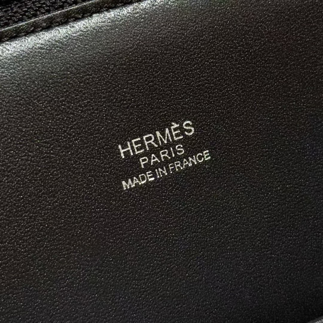 Hermes Bolide 1923 25 Bag Handmade In Epsom Calfskin Leather Silver Hardware 89 Noir - Image 14