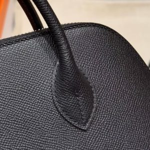 Hermes Bolide 1923 25 Bag Handmade In Epsom Calfskin Leather Silver Hardware 89 Noir - Image 11