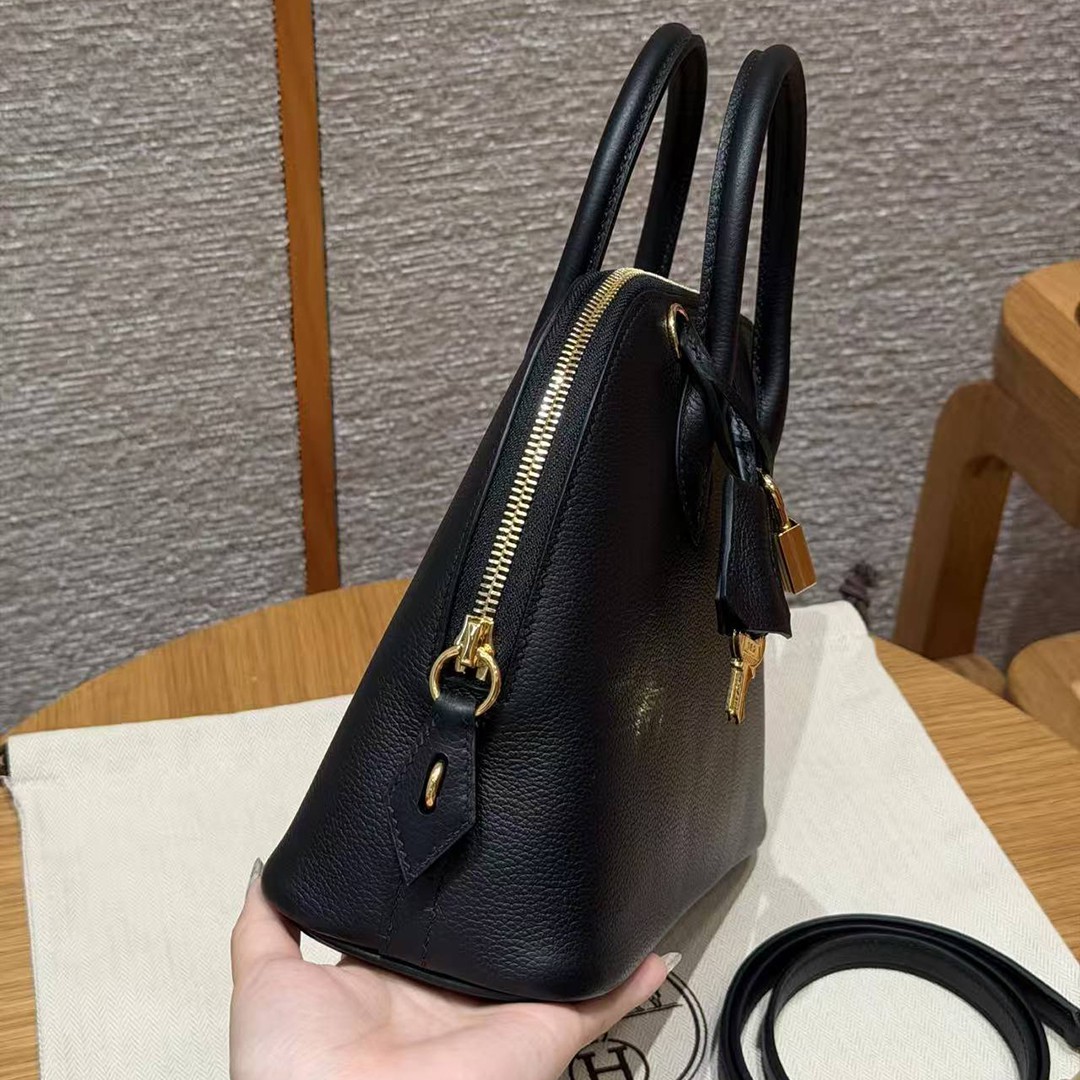 Hermes Bolide 1923 25 Bag Handmade In Evercolor Calfskin Leather Gold Hardware 89 Noir - Image 18