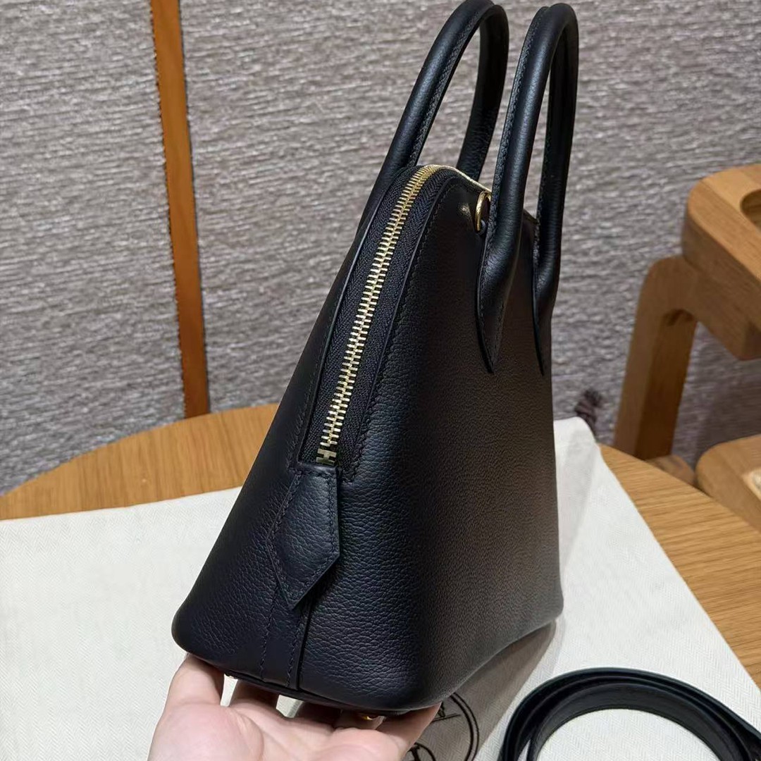 Hermes Bolide 1923 25 Bag Handmade In Evercolor Calfskin Leather Gold Hardware 89 Noir - Image 17