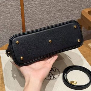 Hermes Bolide 1923 25 Bag Handmade In Evercolor Calfskin Leather Gold Hardware 89 Noir - Image 16
