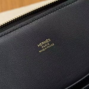 Hermes Bolide 1923 25 Bag Handmade In Evercolor Calfskin Leather Gold Hardware 89 Noir - Image 14