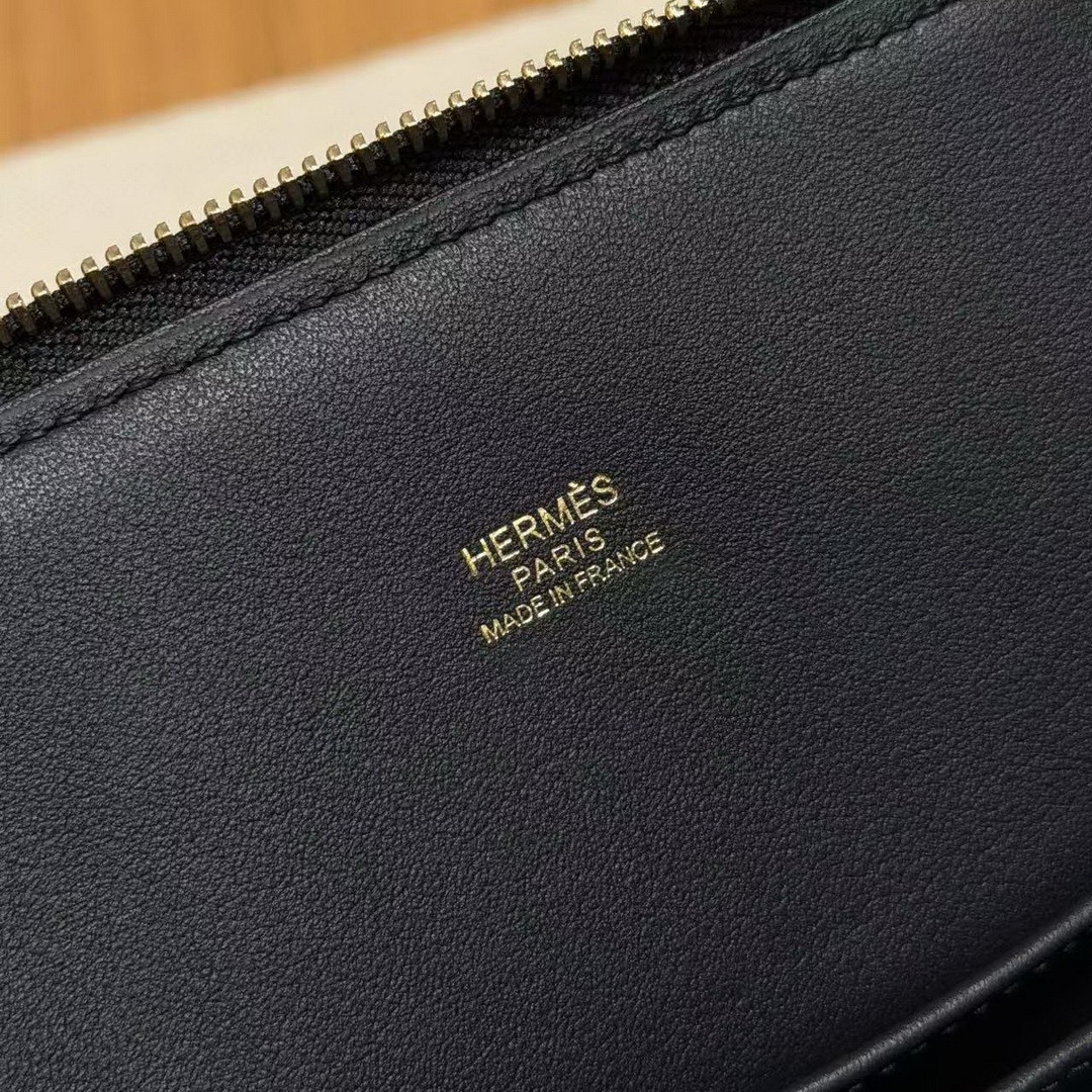 Hermes Bolide 1923 25 Bag Handmade In Evercolor Calfskin Leather Gold Hardware 89 Noir - Image 14