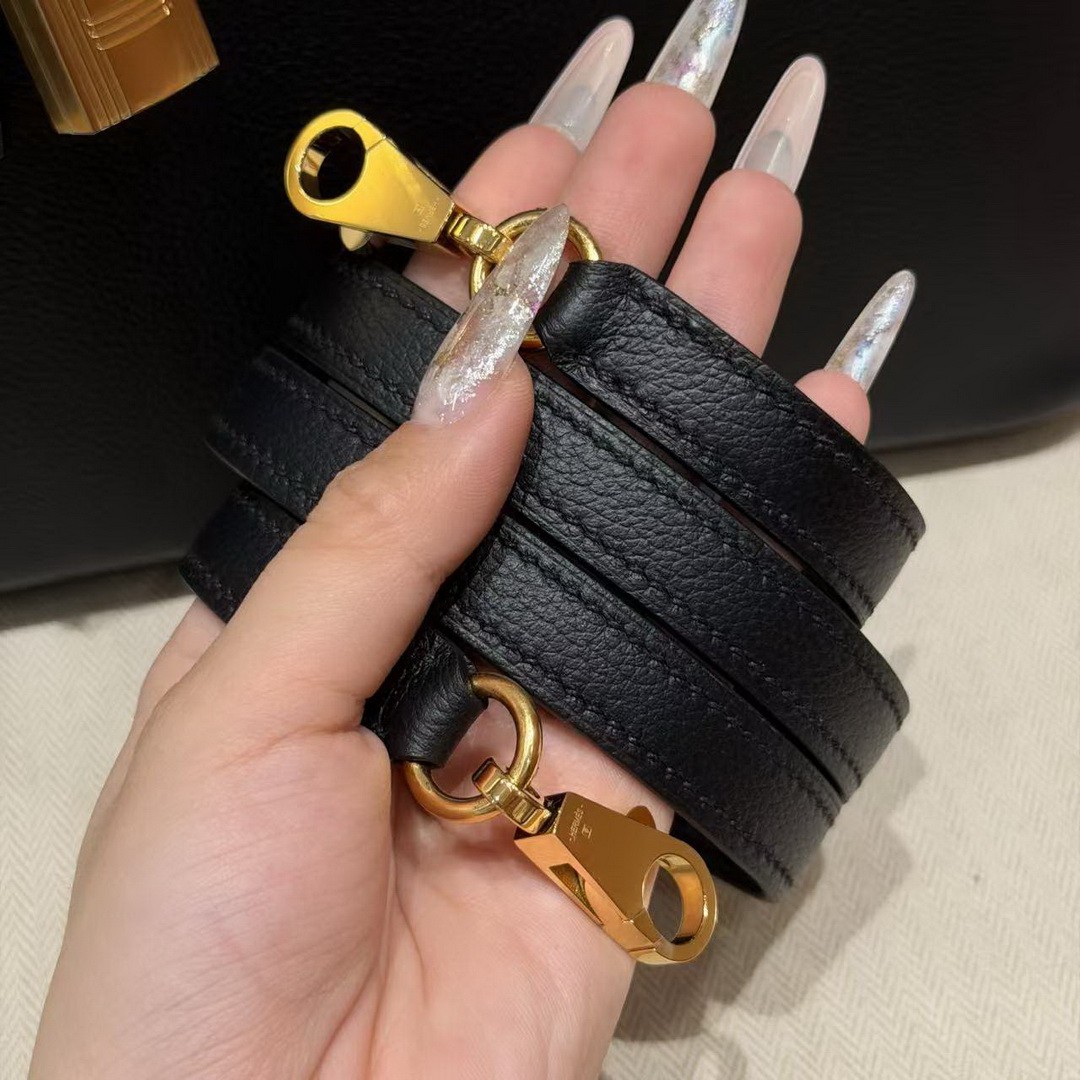 Hermes Bolide 1923 25 Bag Handmade In Evercolor Calfskin Leather Gold Hardware 89 Noir - Image 10