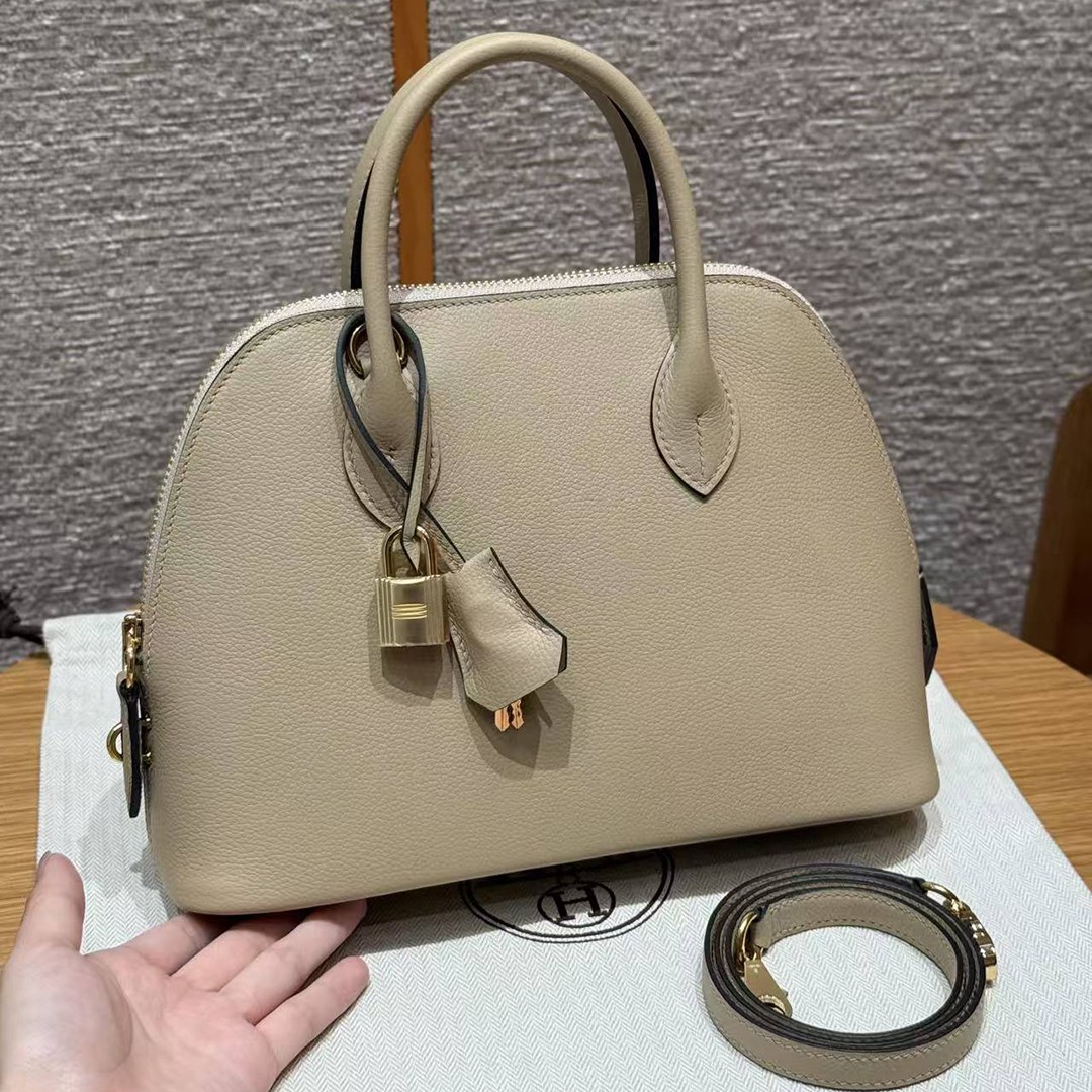 Hermes Bolide 1923 25 Bag Handmade In Evercolor Calfskin Leather Gold Hardware S2 Trench