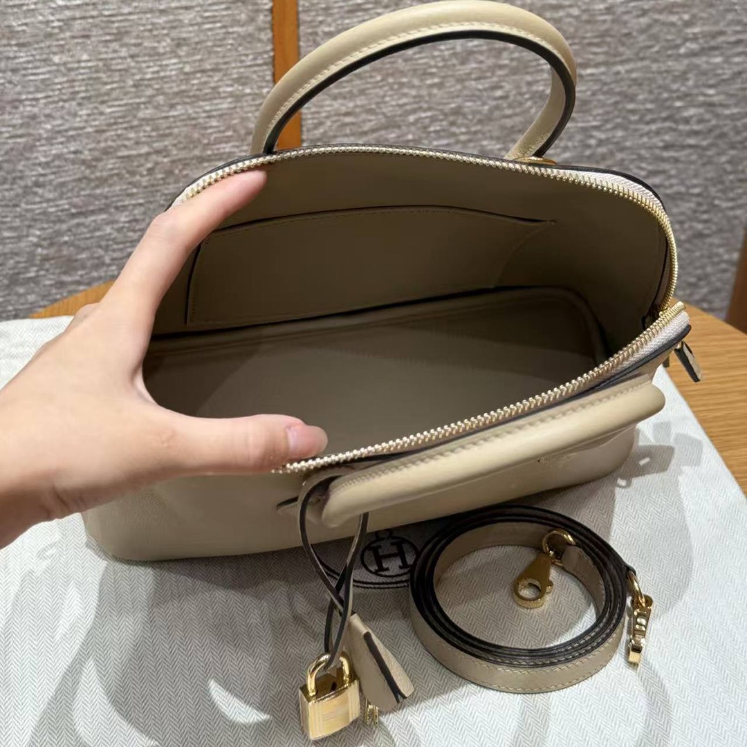 Hermes Bolide 1923 25 Bag Handmade In Evercolor Calfskin Leather Gold Hardware S2 Trench - Image 11