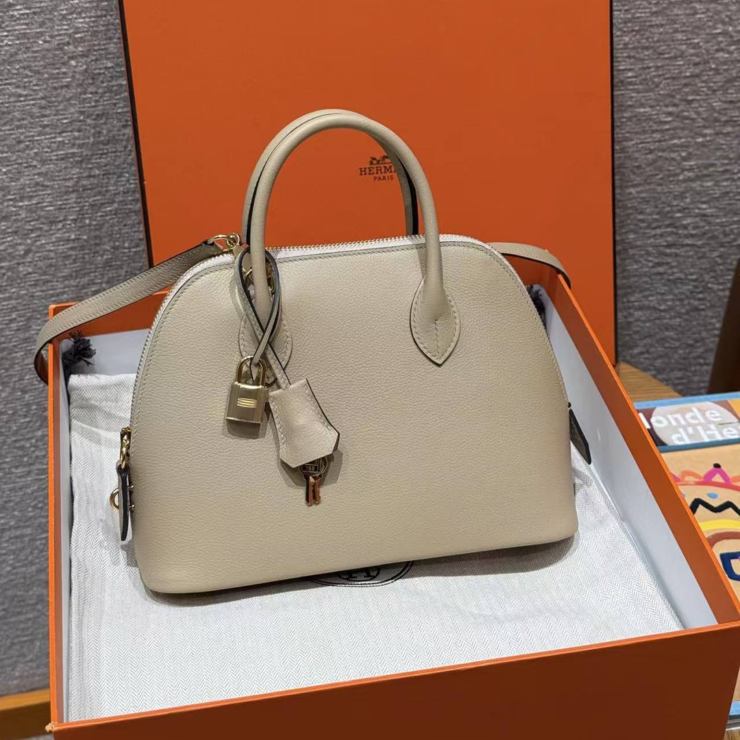 Hermes Bolide 1923 25 Bag Handmade In Evercolor Calfskin Leather Gold Hardware S2 Trench - Image 8