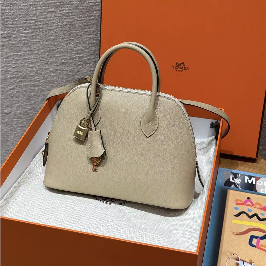 Hermes Bolide 1923 25 Bag Handmade In Evercolor Calfskin Leather Gold Hardware S2 Trench - Image 7