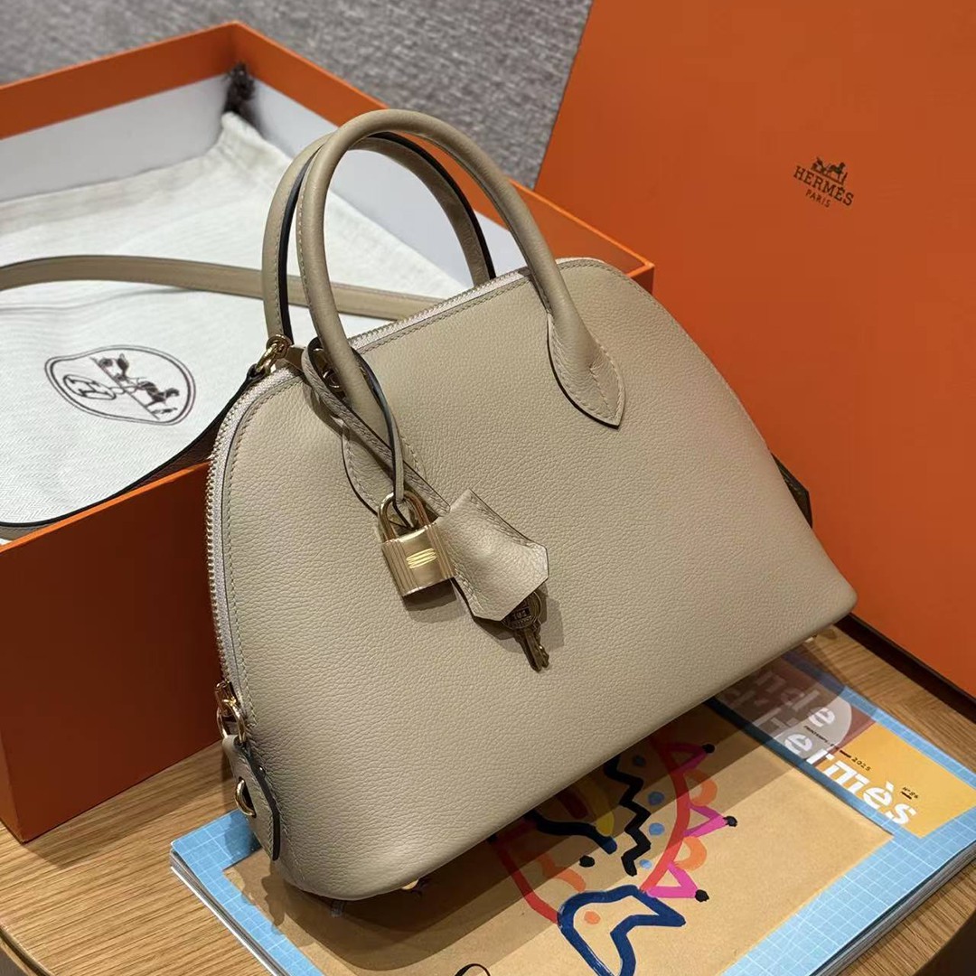Hermes Bolide 1923 25 Bag Handmade In Evercolor Calfskin Leather Gold Hardware S2 Trench - Image 6