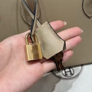 Hermes Bolide 1923 25 Bag Handmade In Evercolor Calfskin Leather Gold Hardware S2 Trench - Image 3