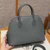 Hermes Bolide 1923 25 Bag Handmade In Evercolor Calfskin Leather Silver Hardware 0L Gris Meyer