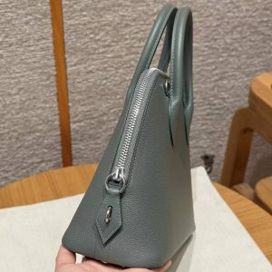Hermes Bolide 1923 25 Bag Handmade In Evercolor Calfskin Leather Silver Hardware 0L Gris Meyer - Image 14