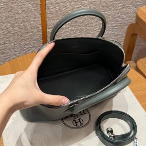 Hermes Bolide 1923 25 Bag Handmade In Evercolor Calfskin Leather Silver Hardware 0L Gris Meyer - Image 12