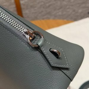 Hermes Bolide 1923 25 Bag Handmade In Evercolor Calfskin Leather Silver Hardware 0L Gris Meyer - Image 3