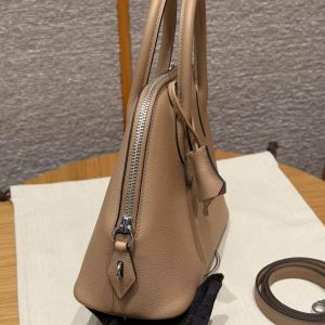 Hermes Bolide 1923 25 Bag Handmade In Evercolor Calfskin Leather Silver Hardware 0M Chai X9 Mauve - Image 2