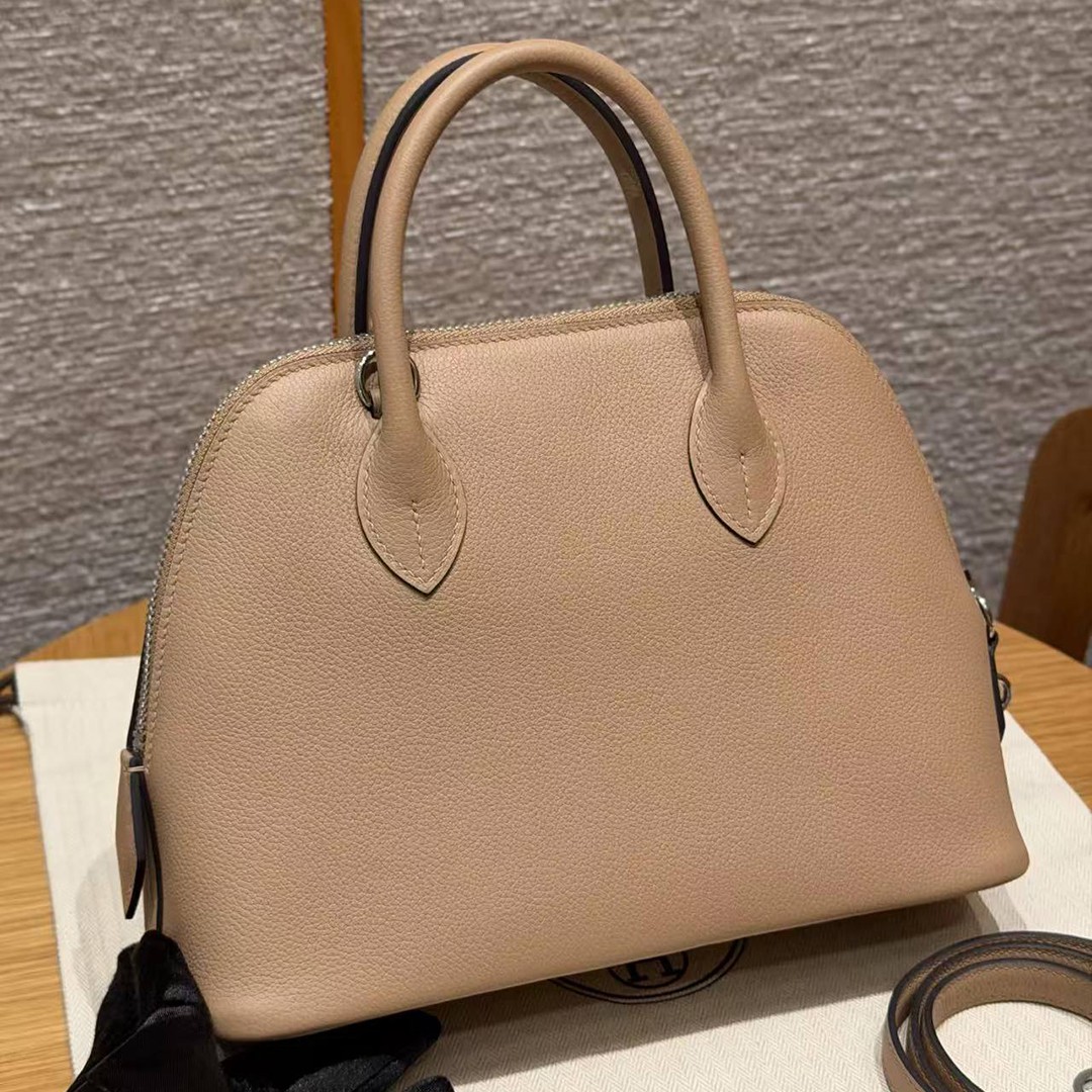 Hermes Bolide 1923 25 Bag Handmade In Evercolor Calfskin Leather Silver Hardware 0M Chai X9 Mauve - Image 20
