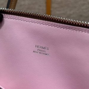 Hermes Bolide 1923 25 Bag Handmade In Evercolor Calfskin Leather Silver Hardware 0M Chai X9 Mauve - Image 16