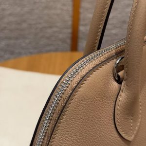 Hermes Bolide 1923 25 Bag Handmade In Evercolor Calfskin Leather Silver Hardware 0M Chai X9 Mauve - Image 12